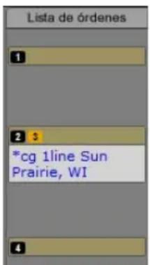 Lista de órdenes 1 2 3 *cg 1line Sun Prairie, WI 4