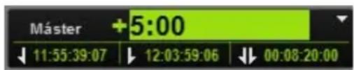 Máster +5:00 ↓ 11:55:39:07 ↓ 12:03:59:06 ↓ 00:08:20:00