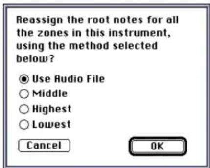 Avid SampleCell II Plus - Para configurar o cambiar la nota base en todos los grupos de notas de un instrumento: - 1