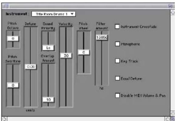 Avid SampleCell II Plus - Para acceder a los controles de afinación de un instrumento: - 2