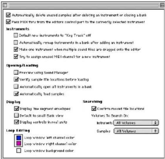 Avid SampleCell II Plus - Preferences - 1