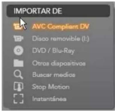 IMPORTAR DE AVC Compliant DV Disco removable (l:) DVD / Blu-Ray Otros dispositivos Buscar medios Stop Motion Instantánea