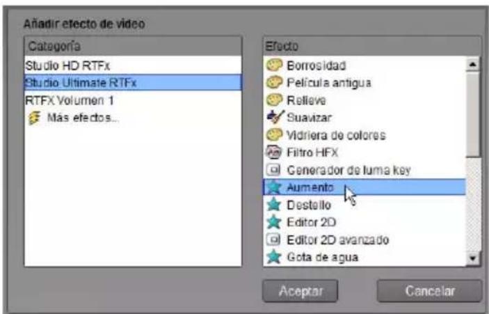 Añadir efecto de video Categoría Studio HD RTFx Studio Ultimate RTFx RTFX Volumen 1 Más efectos... Efecto Borrosidad Película antigua Relieve Suavizar Vidriera de colores Filtro HFX Generador de luma key Aumento Destello Editor 2D Editor 2D avanzado Gota de agua Aceptor Cancelar