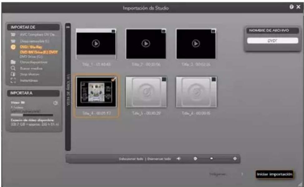 Importación de Studio IMPORTAR DE AVC Compliant DV De Direct remodality (I) DVD / Blu-Ray DVD RW Drive (E) DVD DVD Drive (G) Dronic dispositions Sensor media Stop Motion Insertions VISTA DE VISTA 19.17 Tota_1 - 01:40:45 Tota_2 - 00:30:56 Tota_3 - 00:02:56 NOMBRE DE AOCIADO DVOT IMPORTAR A Video B: Exposición de video disponible 228.7 GB - insertio: 228 h 51 x1 Tota_4 - 00:01:17 Tota_5 - 00:30:29 Tota_6 - 00:00:05 Sequencer todo | Desarcer todo Insgene: Initiar importación