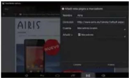 AIRIS OnePad 740 - MARCAR UNA WEB COMO FAVORITA. - 2
