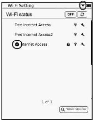 Wi-Fi Setting Wi-Fi status OFF Free Internet Access Free Internet Access2 Internet Access 1 of 1 Mchten Networks