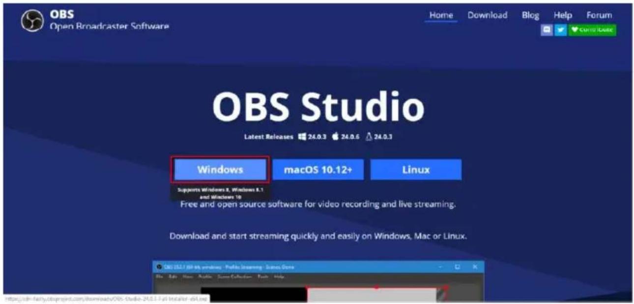 OBS Open Broadcaster Software Home Download Blog Help Forum COM Baidu OBS Studio Latest Releases 24.0.3 24.0.6 24.0.3 Windows macOS 10.12+ Linux Supports Windows 8, Windows 8.1 and Windows 10 Free and open source software for video recording and live streaming. Download and start streaming quickly and easily on Windows, Mac or Linux. CBS 252.1 (IP) & admin - Pflac Streaming - Games Open File Edit View Active Scene Collection Tools Help http://srfa/fbproj.net/Downloads/Obs Studio-24.0.3.7.d /Installer-64.org
