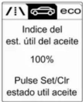 /i\ eco Indice del est. útil del aceite 100% Pulse Set/Clr estado util aceite