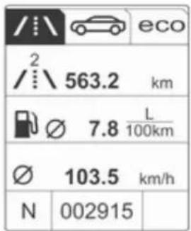 /\eco 2/563.2 km Ø 7.8 L/100km Ø 103.5 km/h N 002915