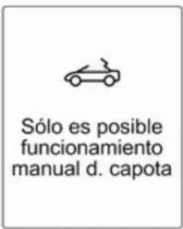 Sólo es posible funcionamiento manual d. capota