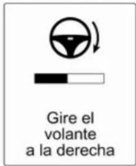 Gire el volante a la derecha