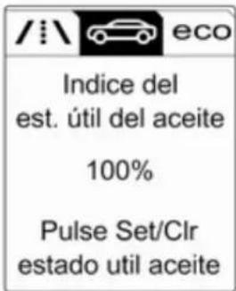 /i\ eco Indice del est. útil del aceite 100% Pulse Set/Clr estado util aceite