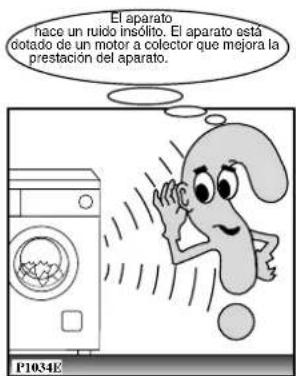 El aparato hace un ruido insolito. El aparato está dotado de un motor a colector que mejora la prestación del aparato. P1034E