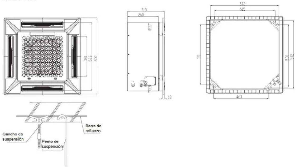 Baxi RZD70 - Localización de los ganchos de suspensión - 1