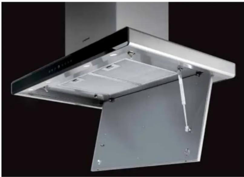 "EVO representa la máxima expresión de elegancia en extracción para modelos en formato vertical y acabado en cristal templado con serigrafía en negro."