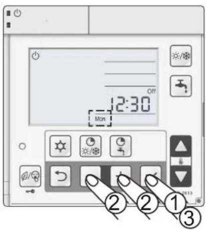 Baxi 10MR - Programación del reloj y la fecha - 1
