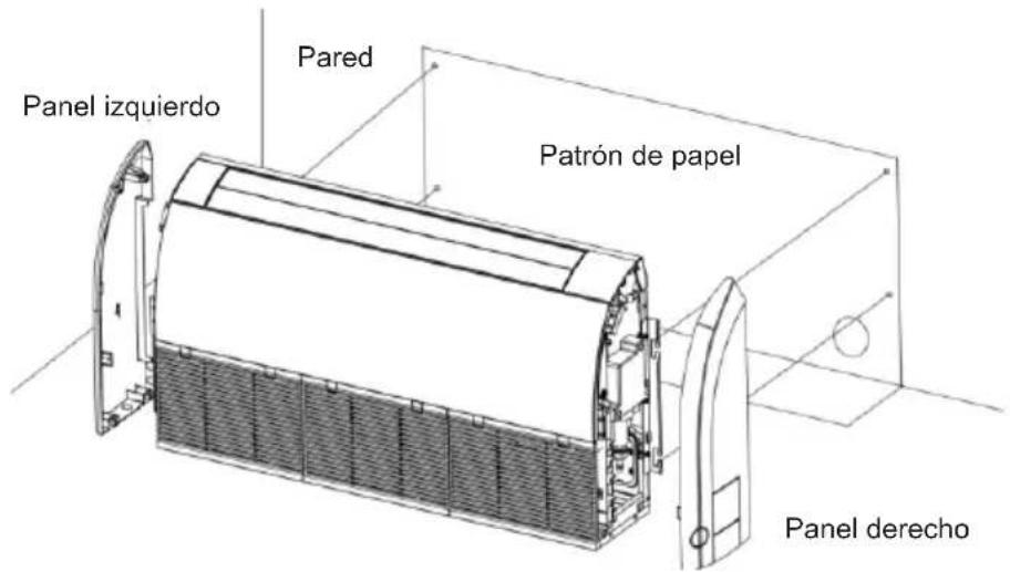 Pared Panel izquierdo Patrón de papel Panel derecho