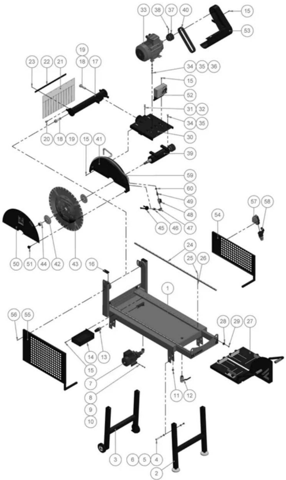 Zipper ZI-ZSM600 - Explosionszeichnung / Exploded view - 1