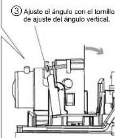 ③ Ajuste el ángulo con el tornillo de ajuste del ángulo vertical.