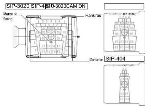 SIP-3020 SIP-4 SIB-3020CAM DN Marca de flecha Ranuras Montantes SIP-404