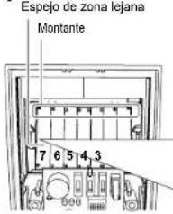 Espejo de zona lejana Montante 1 7 6 5 4 3 B00
