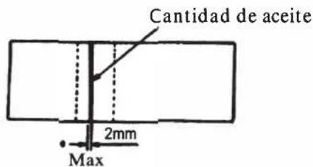 Cantidad de aceite 2mm Max