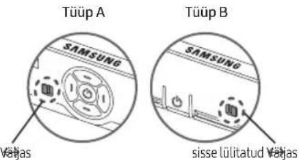 TÜüp A SAMSUNG Väjas TÜüp B SAMSUNG sisse lülitatud Väjas