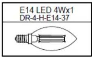E14 LED 4Wx1 DR-4-H-E14-37