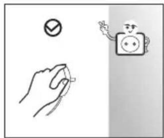 Diagram showing hand gesture, checkmark, and cartoon character with speech bubble