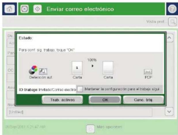 HP Color LaserJet Enterprise M680 - Envío de un correo electrónico mediante la introducción manual de la dirección de correo electrónico - 7