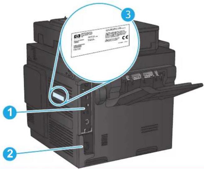 HP Color LaserJet Enterprise M680 - Vista posterior del producto - 2