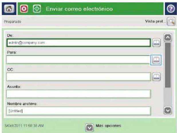 HP Color LaserJet Enterprise M680 - Agregar contactos a la libreta de direcciones desde el panel de control del producto - 3
