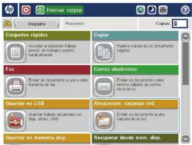 HP Color LaserJet Enterprise M680 - Envío de un documento escaneado a una carpeta de red - 3