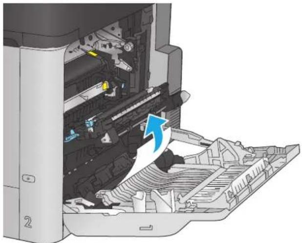 HP Color LaserJet Enterprise M680 - Eliminación de atascos de la puerta derecha y el área del fusor - 3