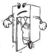 Cartoon illustration of a character opening a door (no text or symbols)