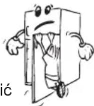 Cartoon illustration of a character hanging from an open door (no text or symbols)