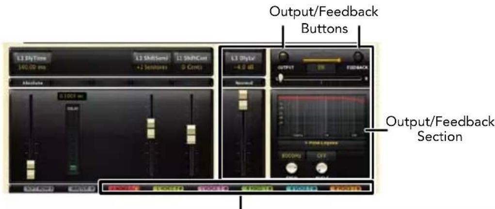 Output/Feedback Buttons L1 By Time 140.00 ms L3 ShiftSemi +2 Sensitive L1 ShiftCon 0 Cont L3 Style -4.0 μl OUTPUT EN FEBACK Absolute 0.10GHz 68.5V Output/Feedback Section B000Hz OFF R000Hz R000Hz