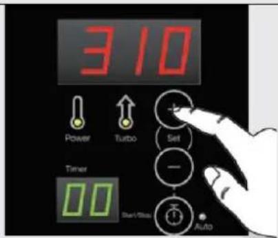 310 Power Turbo Set Timer 00 Start/Stop AUTO