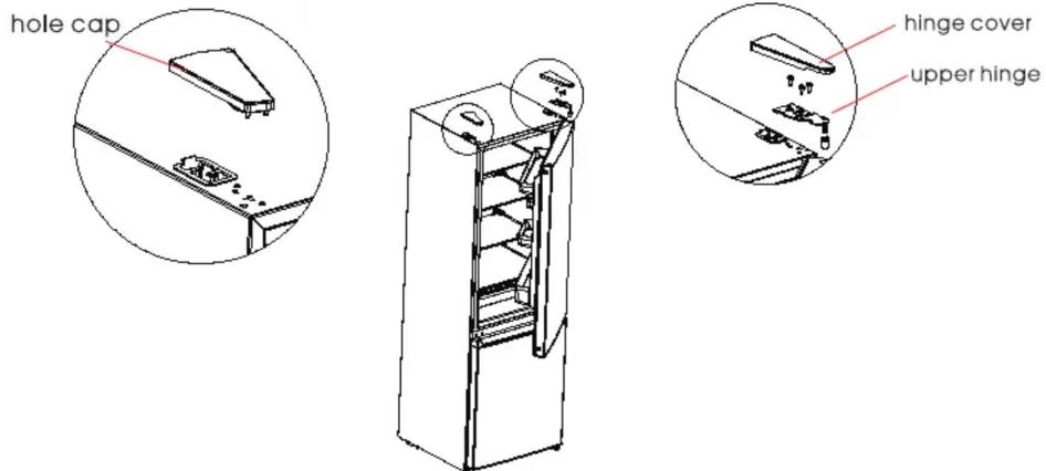 hole cap hinge cover upper hinge