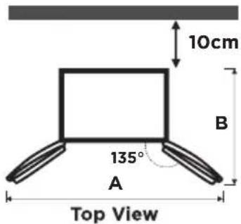 10cm B 135° A Top View