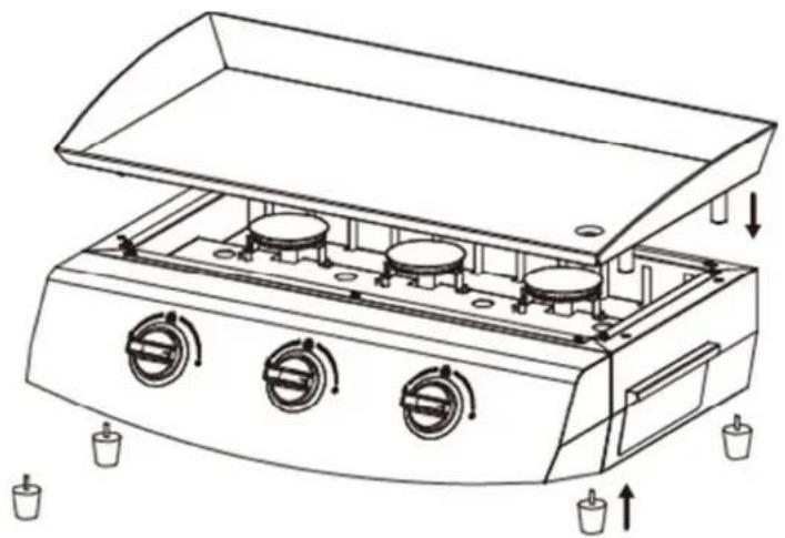 Vitrokitchen PGT335N - Montaje de la plancha - 1