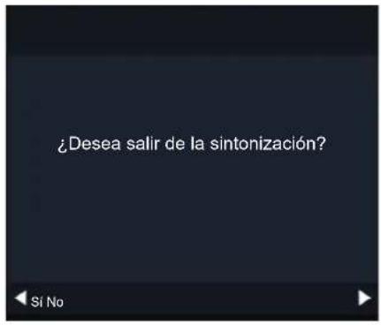¿Desea salir de la sintonización? Sí No