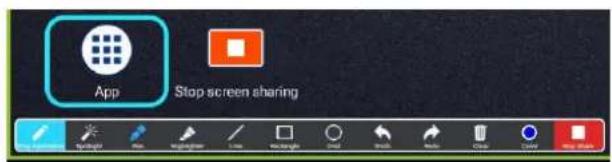 App Stop screen sharing
