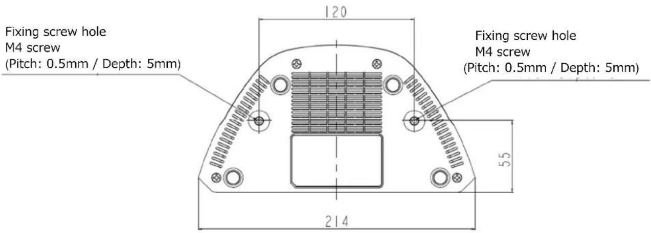 Fixing screw hole M4 screw (Pitch: 0.5mm / Depth: 5mm) 120 Fixing screw hole M4 screw (Pitch: 0.5mm / Depth: 5mm) 55 214