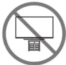 Prohibition sign with no text or symbols, featuring a circle and a monitor icon (no readable text)
