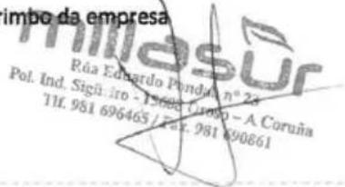 imbo da empresa Rúa Eduardo Ponda, n° 24 Pol. Ind. Siguiiro - 15685 Corro - A Coruña Tlf. 981 696465 / Fax. 981 690861