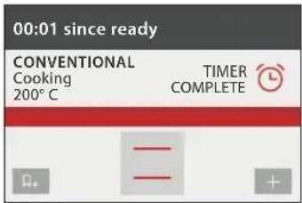 00:01 since ready CONVENTIONAL Cooking 200°C TIMER COMPLETE + +