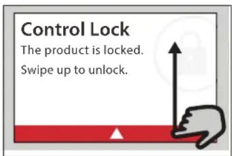 Control Lock The product is locked. Swipe up to unlock.
