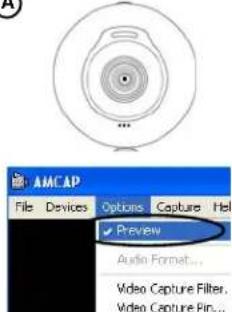 AMCAP File Devices Options Capture Hot Preview Audio Format... Video Capture Filter. Video Capture Pin...