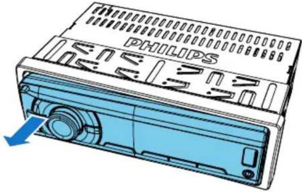 PHILIPS CarStudio CE152G - Pull the front panel outwards to remove it. - 1